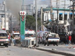 El servicio de ambulancias Aamin dijo que había recogido a al menos 35 heridos de la zona. AFP/H. Elmi