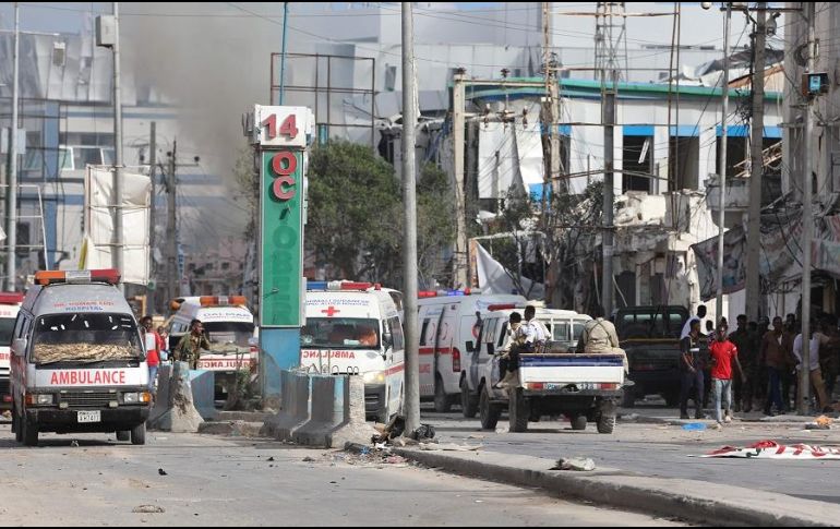 El servicio de ambulancias Aamin dijo que había recogido a al menos 35 heridos de la zona. AFP/H. Elmi