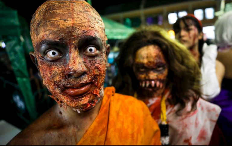 Las celebraciones de Halloween regresaron a Khaosan Road, en Tailandia, a medida que se reanuda el turismo tras el fin de las prolongadas restricciones de viaje por el COVID-19. EFE / D. Azubel