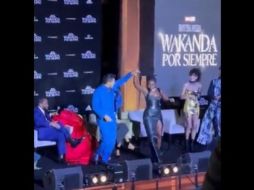 Tenoch Huerta y Lupita Nyong'o demostraron que cualquier ocasión y cualquier escenario es bueno para convertirlo en una fiesta. TWITTER