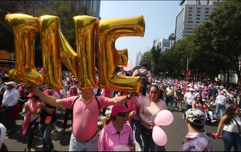 INE. En todos los casos se repetía la misma consigna en mantas, pancartas y en las voces de los manifestantes: 