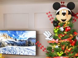 Los clásicos estilos de decoración con un toque moderno y las figuras de Mickey Mouse son la combinación perfecta para la decoración esta Navidad. ESPECIAL