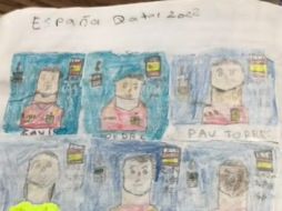 Un alumno le mostró a su profesor el álbum de la Copa del Mundo de Qatar 2022 que hizó con dibujos. TIKTOK/CAPTURA DE VIDEO