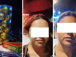 Las mujeres fueron detenidas en el operativo del Buen Fin por presuntamente robarse adornos navideños. ESPECIAL