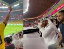 Mientras el ecuatoriano sonriente hacía ese gesto, a un qatarí no le sentó nada bien y comenzó a gritarle 