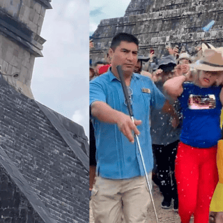 Mujer rompe la ley al subir pirámide de Chichén Itzá y causa indignación (VIDEO)
