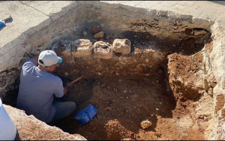El hallazgo de las piezas se dio cuando realizaban trabajos para la puesta en valor de la plaza central. Cortesía