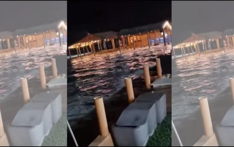 Luego de las intensas lluvias, marejada irrumpe fiesta de XV años. YOUTUBE/CAPTURA DE VIDEO