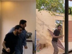 En la grabación se le puede ver cargando la puerta y echándola fuera del sitio con una auténtica euforia. ESPECIAL