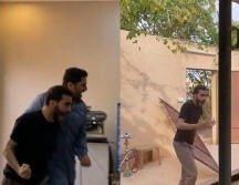 En la grabación se le puede ver cargando la puerta y echándola fuera del sitio con una auténtica euforia. ESPECIAL