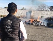 El evento de incineración se llevó a cabo en el sitio de usos múltiples de la dependencia federal, ubicada en el municipio de Zapopan. ESPECIAL