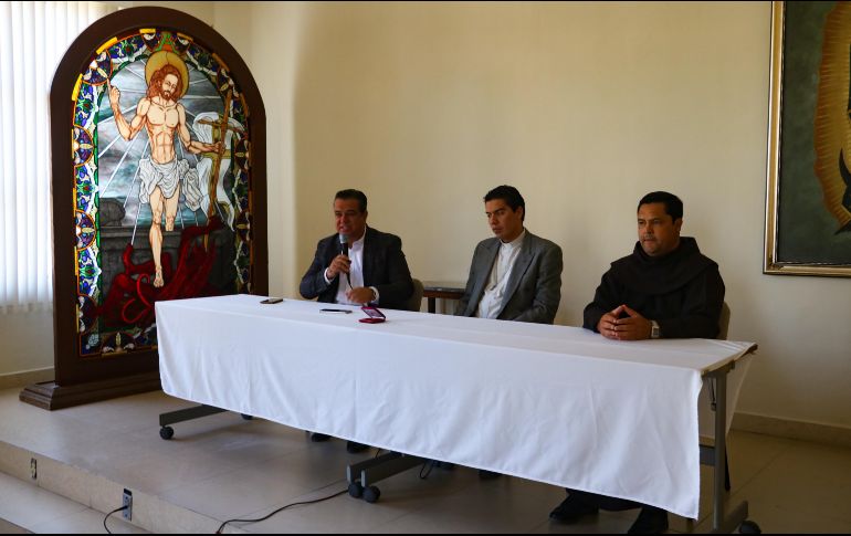 Autoridades religiosas y municipales ofrecieron una rueda de prensa para dar a conocer los pormenores de la visita de “La Generala”. EL INFORMADOR/A. Navarro