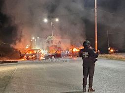 Los bloqueos ocurren en el Estado vecino de Zacatecas. @JOSEANGELMART18/ Twitter