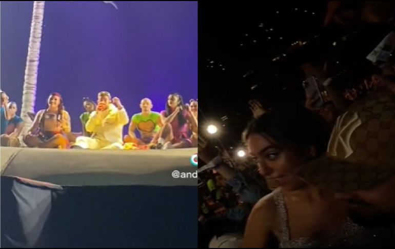 Una fanática que estaba al lado de la mujer embarazada decidió subir el video a su cuenta de TikTok (andreajaquelyne), en el cual se puede apreciar que varios fans comenzaron a gritarle a Bad Bunny para que los saludara. ESPECIAL