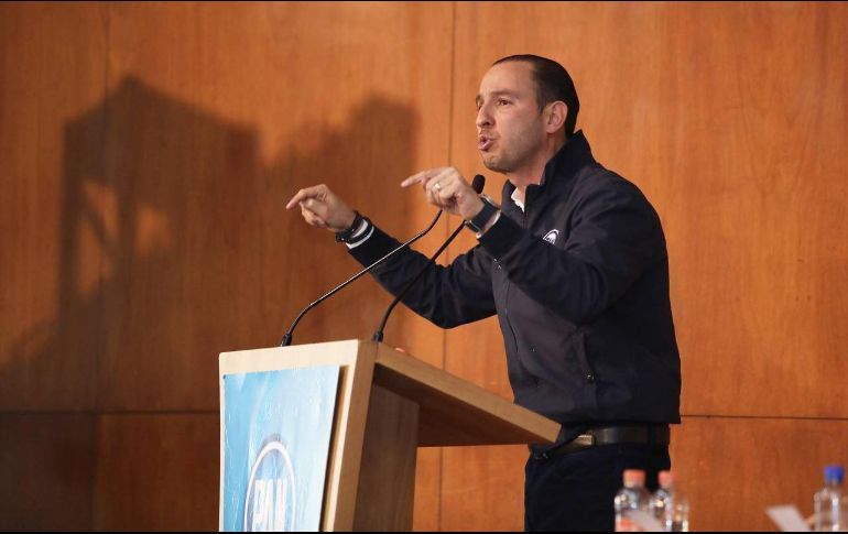 Este sábado, Marko Cortés presidió una reunión con consejeras nacionales. TWITTER/@MarkoCortes