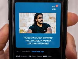 Mizan Online publicó imágenes de la ejecución de Rahnavard, registradas probablemente antes de la madrugada. AFP