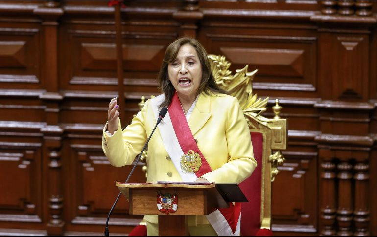 Boluarte afirma que los comicios iban a ser en abril de 2024, pero con algunos reajustes se podrán realizar las elecciones en diciembre de 2023. EFE / STR