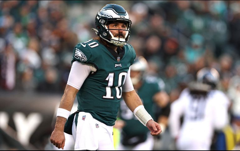Gardner Minshew, suplente de los Eagles, será el titular hoy ante la baja de Jalen Hurts y en sus manos estará asegurar el número 1 de la Nacional. AFP/S. Taetsch