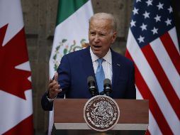 Joe Biden, presidente de Estados Unidos, en Palacio Nacional. EFE