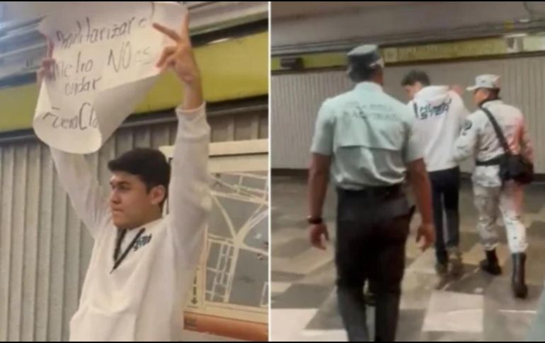 En el primer día de las labores de vigilancia de la Guardia Nacional, detuvieron al joven. ESPECIAL/CAPTURA DE VIDEO