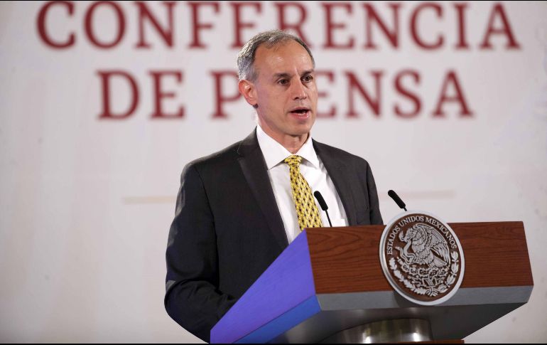 En el salón Tesorería de Palacio Nacional, López-Gatell detalló que hay un 8% ocupación hospitalaria en camas generales y 3% camas con ventilador. SUN/ARCHIVO