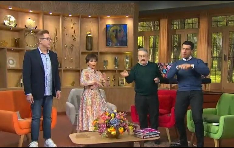Los conductores del programa también decidieron unirse al reto de la cantante colombiana. TWITTER / @VentaneandoUno
