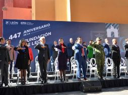 El aniversario se celebró con un acto cívico en la Plaza Fundadores. Twitter/@municipio_leon