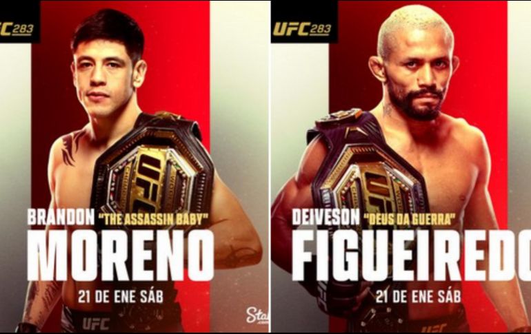 La rivalidad entre el mexicano Brandon Moreno y el brasileño Deiveson Figueiredo vivirá su cuarto episodio en el octágono. TWITTER / @UFCEspanol