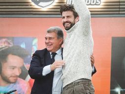 Gerard Piqué y Joan Laporta, presidente del Barcelona. Twitter/ @KingsLeague
