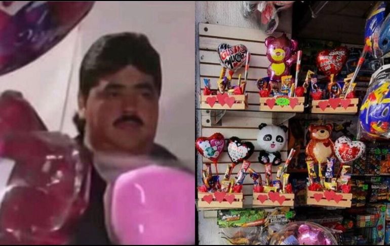 Los globos, chocolates y peluches se venden en el Centro de Guadalajara para regalos del 14 de febrero. ESPECIAL