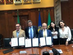 Frangie indicó que el documento que firmaron con la dependencia federal “damos un paso muy importante para la preservación y divulgación del patrimonio cultural”. CORTESÍA / Gobierno de Jalisco