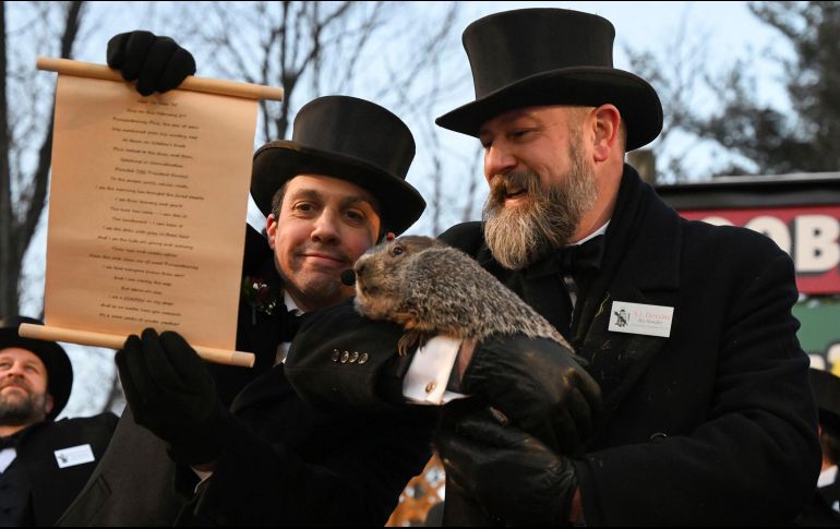 A pesar de los deseos del público, que claramente pedía una pronta primavera, la sombra de Phil fue contundente: habrá más invierno. AP/B. Reeger