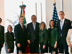 Marcelo Ebrard y la delegación estadounidense. SUN