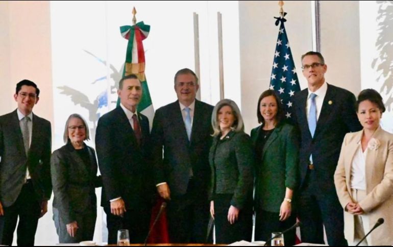 Marcelo Ebrard y la delegación estadounidense. SUN