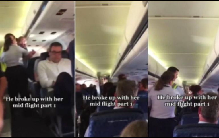 El exnovio se mantuvo tranquilo, sentado en el asiento que se le había asignado en el avión, mientras la mujer siguió con su ataque. ESPECIAL