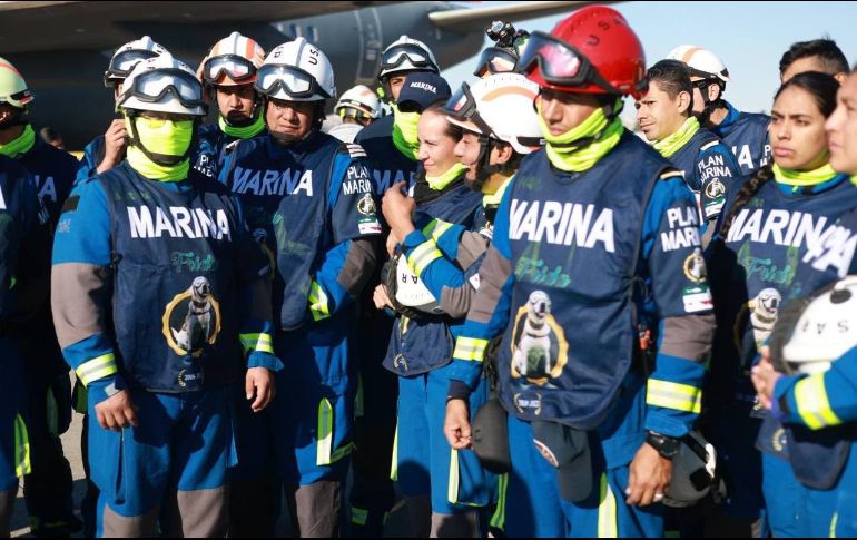 El equipo mexicano está integrado por elementos de la Sedena, Marina, Cruz Roja mexicana y la Secretaría de Relaciones Exteriores. TWITTER/@m_ebrard