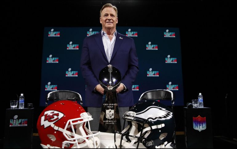 Roger Goodell asegura que la liga va en el camino correcto hacia ser más abierta; en otros temas, afirma que se volverá a México cuando el estadio Azteca esté remodelado. EFE/C. Brehman