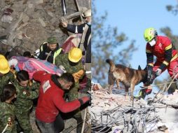 Mexicanos rescataron a una mujer y tres cuerpos de entre los escombros. SUN