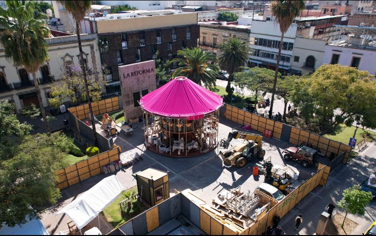 El Carrusel Tapatío se ubica en el Jardín Reforma en el Centro Histórico de Guadalajara, sobre avenida Alcalde y la calle San Felipe. EL INFORMADOR/ ARTURO NAVARRO