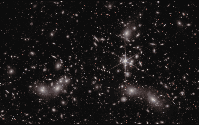 El megacúmulo de Pandora, captado por el James Webb. ESPECIAL/ Nasa