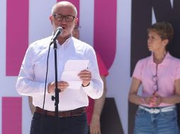 José Ramón Cossío durante su participación en el Zócalo capitalino en la marcha a favor del INE este domingo. SUN/B. Fregoso