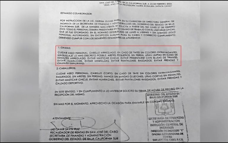 La circular enviada a los trabajadores. SUN