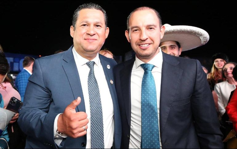 Marko Cortés asistió al quinto informe de actividades del gobernador Diego Sinhue Rodríguez Vallejo. TWITTER/@MarkoCortes