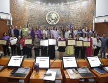 El Congreso de Jalisco entregó el reconocimiento Hermila Galindo Acosta, a ocho mujeres y a la Asociación Civil del Comité Salvemos Temacapulín, Acasico y Palmarejo. EL INFORMADOR/ RODRIGO RIVAS
