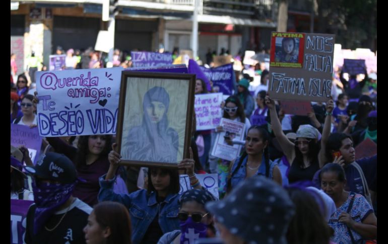 Más de 70 mil mujeres acudieron a las marchas en Guadalajara. EL INFORMADOR/ CARLOS ZEPEDA