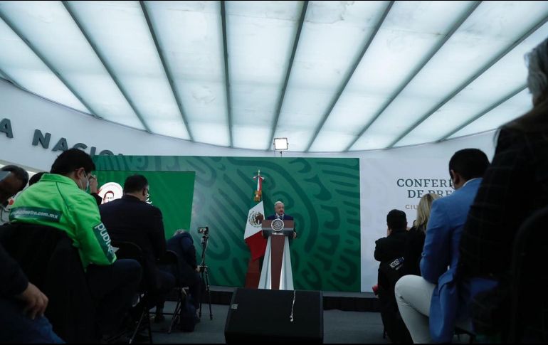 El inicio de la mañanera mostró aspectos de lo que fuera el búnker de García Luna, como una sala con pantallas donde se seguían en tiempo real los operativos que llevaba a cabo la extinta Policía Federal. SUN / D. S. Sánchez