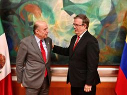 Ebrard expresó el compromiso de México como país garante para la construcción y consolidación de la paz. EFE/SECRETARÍA DE RELACIONES EXTERIORES