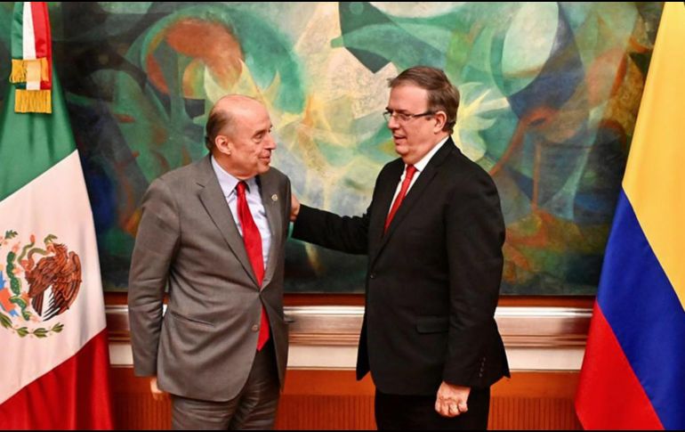 Ebrard expresó el compromiso de México como país garante para la construcción y consolidación de la paz. EFE/SECRETARÍA DE RELACIONES EXTERIORES