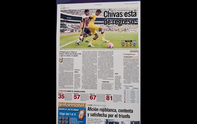 En la exhibición podrás ver cómo el periódico EL INFORMADOR ha sido testigo de los clásicos entre Chivas y América. EL INFORMADOR/.D.Reos