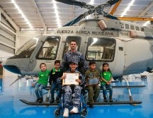 En el acto ceremonial hubo diversas actividades para mostrarle al pequeño Jared Alejandro un poco de la vida militar. EL INFORMADOR/C. Zepeda